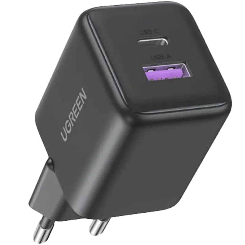 UGREEN X516 30W with 1USB C & 1 USB A GaN Fast Charger UK Graphite Mascom International.webp
